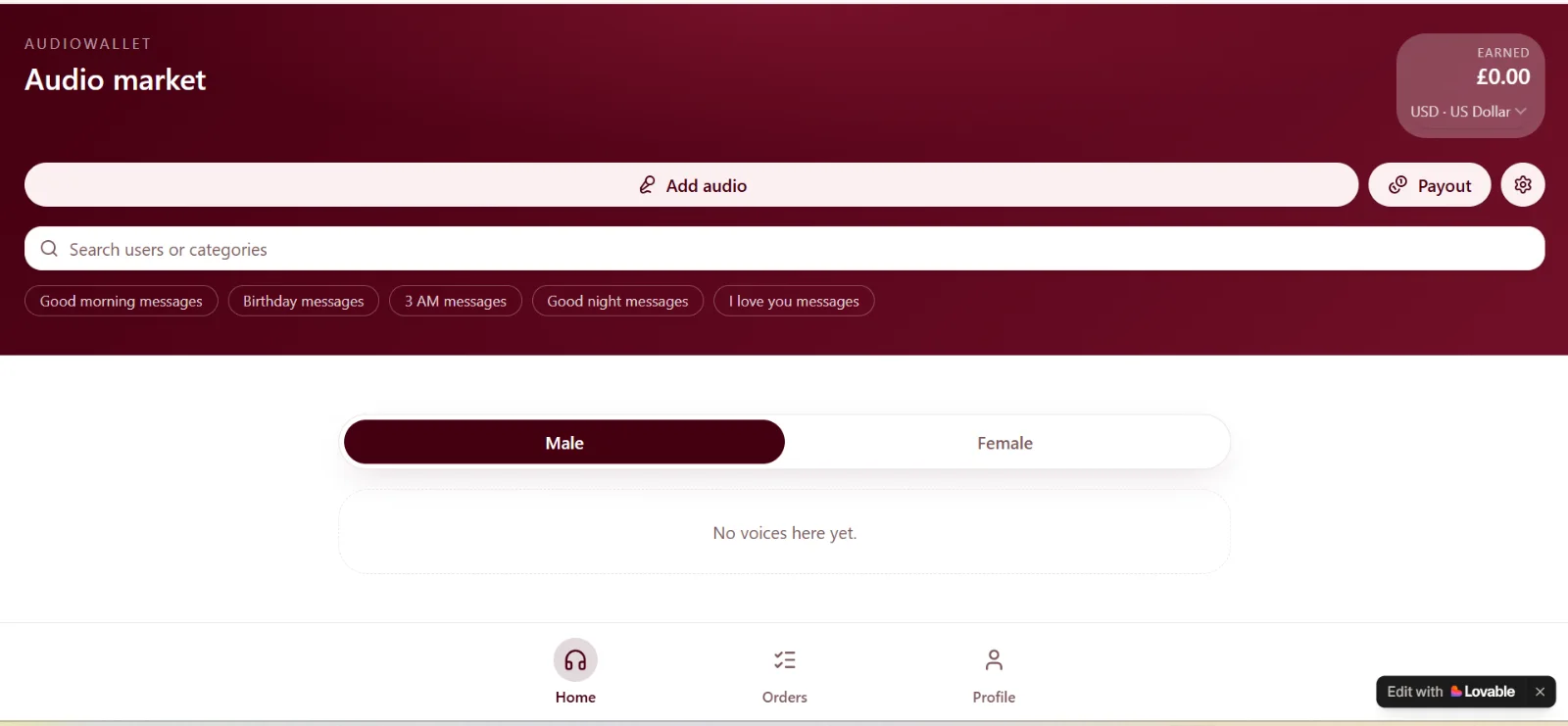 AudioWallet screenshot 2