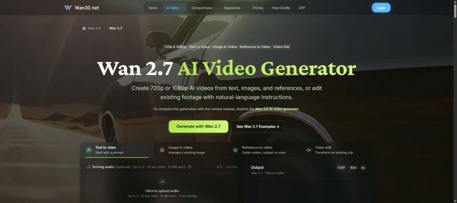 Wan 2.7 AI Video Generator screenshot 1