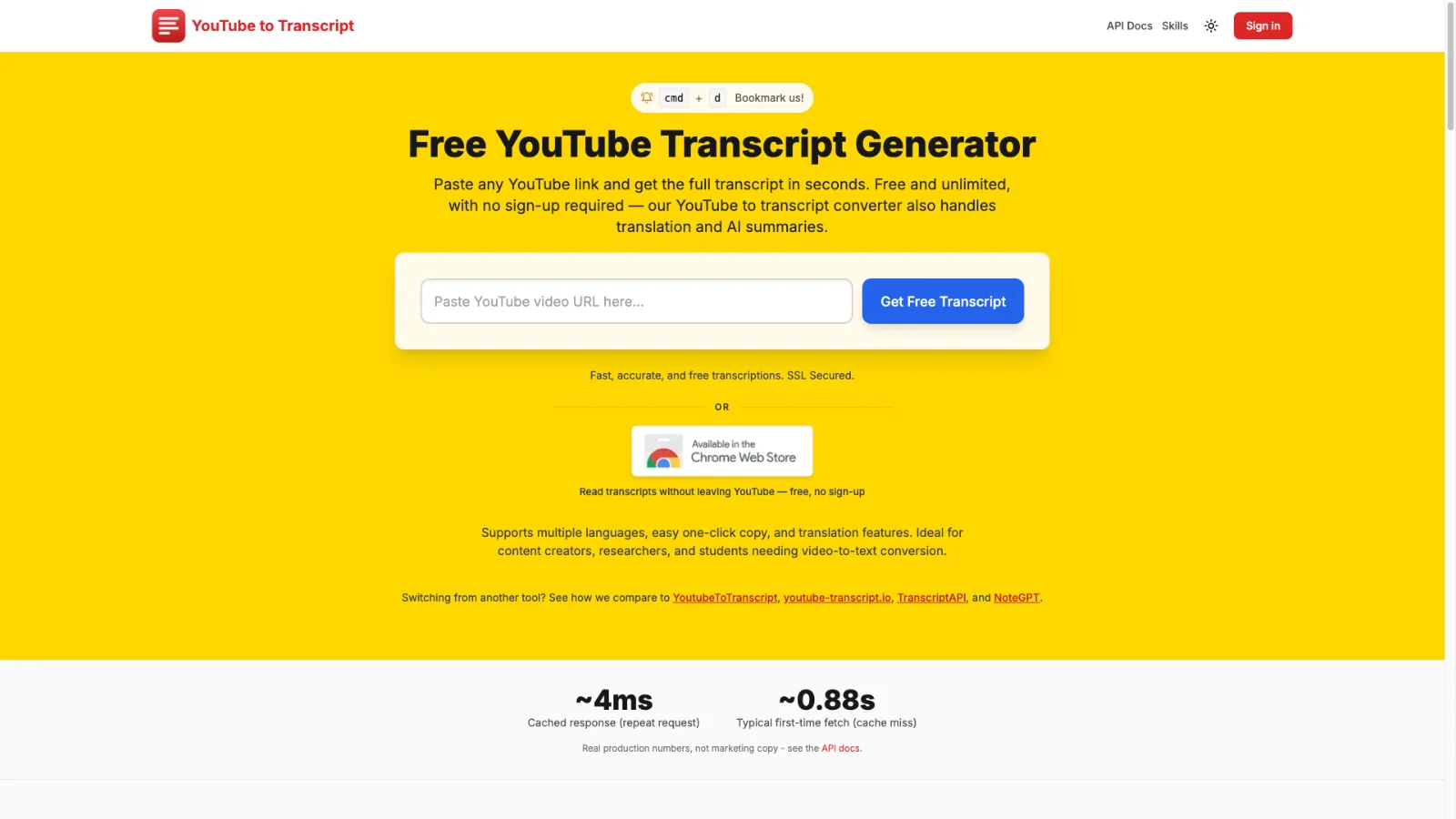 GetYouTubeTranscript screenshot 1